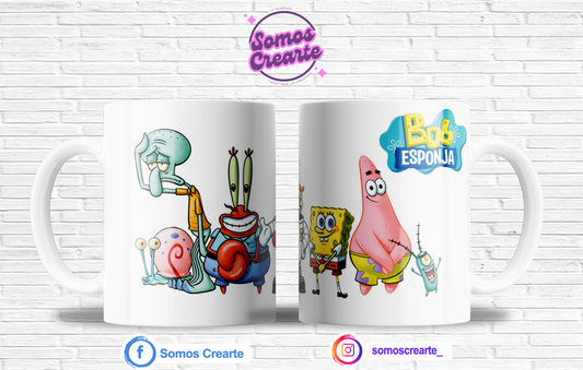 Taza Bob Esponja + Caja Temática · Diseño 488