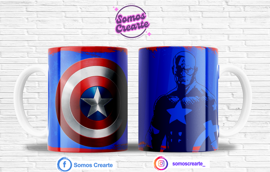 Taza Cápitan América + Caja Temática · Diseño 279