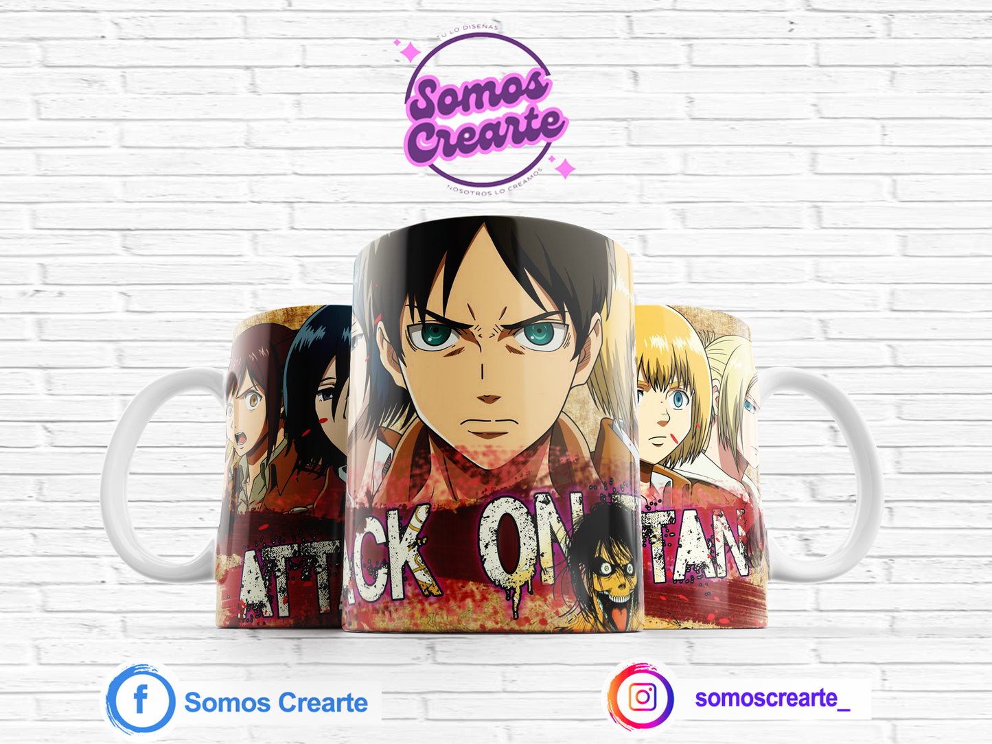Taza Attack on titan con caja temática , Código 183