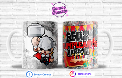 Taza Cumpleaños + Caja Temática · Diseño 411