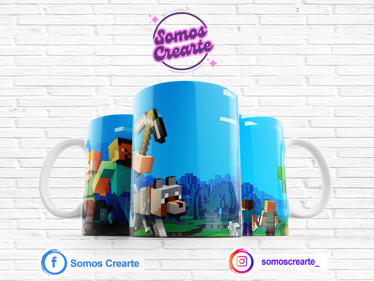 Taza Minecraft + Caja Temática · Diseño 331