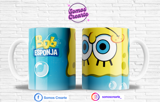 Taza Bob Esponja + Caja Temática · Diseño 480