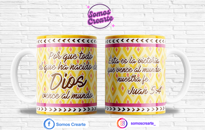 Taza con mensaje cristiano + Caja Temática · Diseño 519