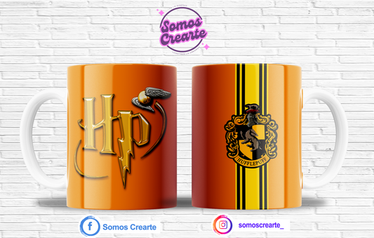 Taza Harry Potter casa Hufflepuff + Caja Temática · Diseño 383