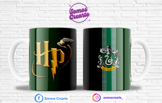 Taza Harry Potter casa Slytherin + Caja Temática · Diseño 384
