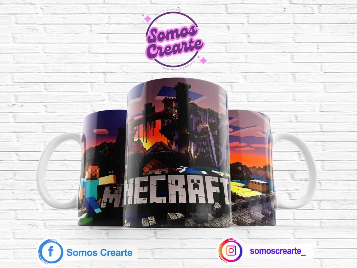 Taza Minecraft + Caja Temática · Diseño 334