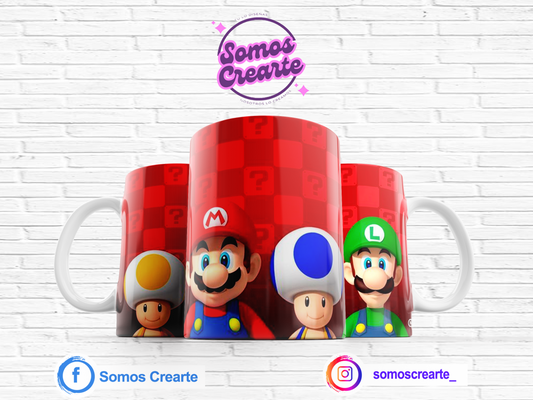 Taza Super Mario Bros + Caja Temática · Diseño 164