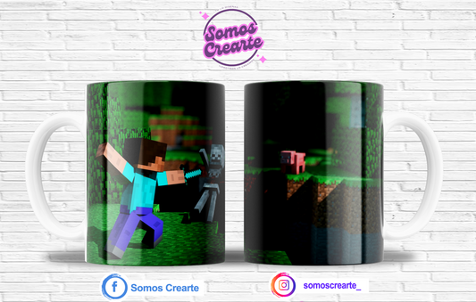 Taza Minecraft + Caja Temática · Diseño 336