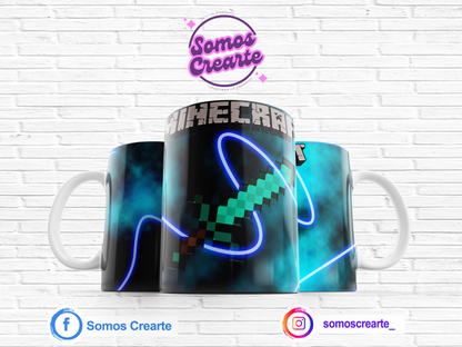 Taza Minecraft + Caja Temática · Diseño 337