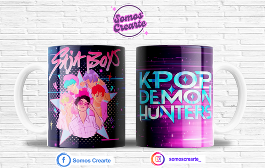 Taza Guerreras del K Pop + Caja Temática · Diseño 399