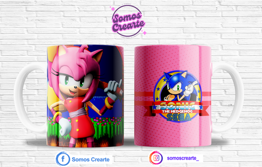 Taza Sonic Amy Rose + Caja Temática · Diseño 133