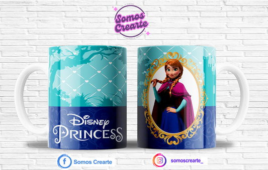 Taza Princesa Disney Ana + Caja Temática · Diseño 122