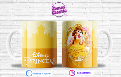 Taza Princesa Disney Bella + Caja Temática · Diseño 124