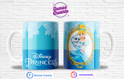 Taza Princesa Disney Cenicienta + Caja Temática · Diseño 126