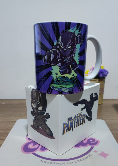 Taza Marvel Pantera Negra + Caja Temática · Diseño 217