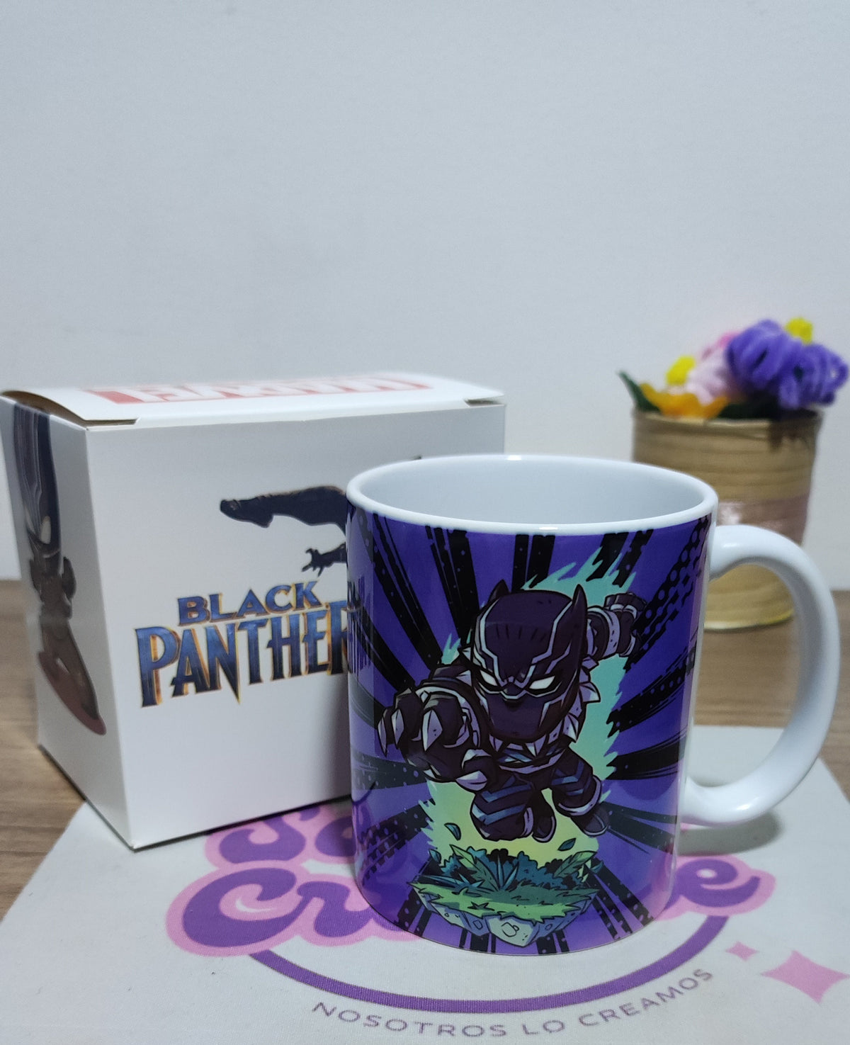 Taza Marvel Pantera Negra + Caja Temática · Diseño 217