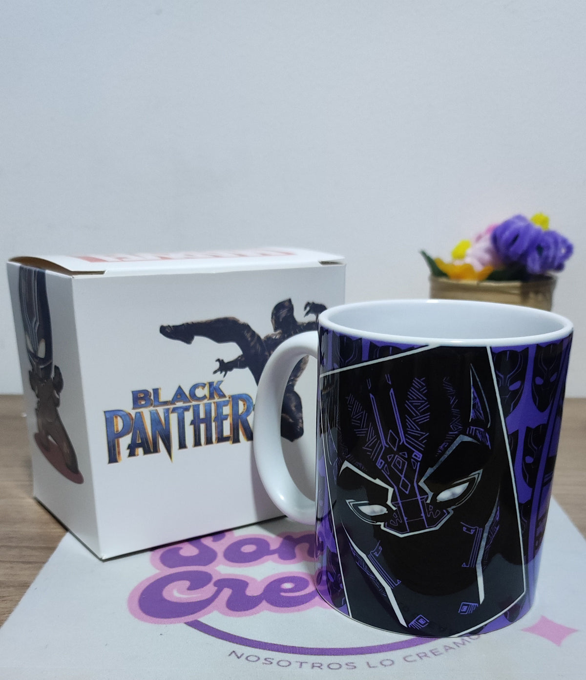 Taza Marvel Pantera Negra + Caja Temática · Diseño 217