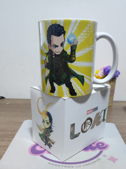 Taza Marvel Loki + Caja Temática · Diseño 214
