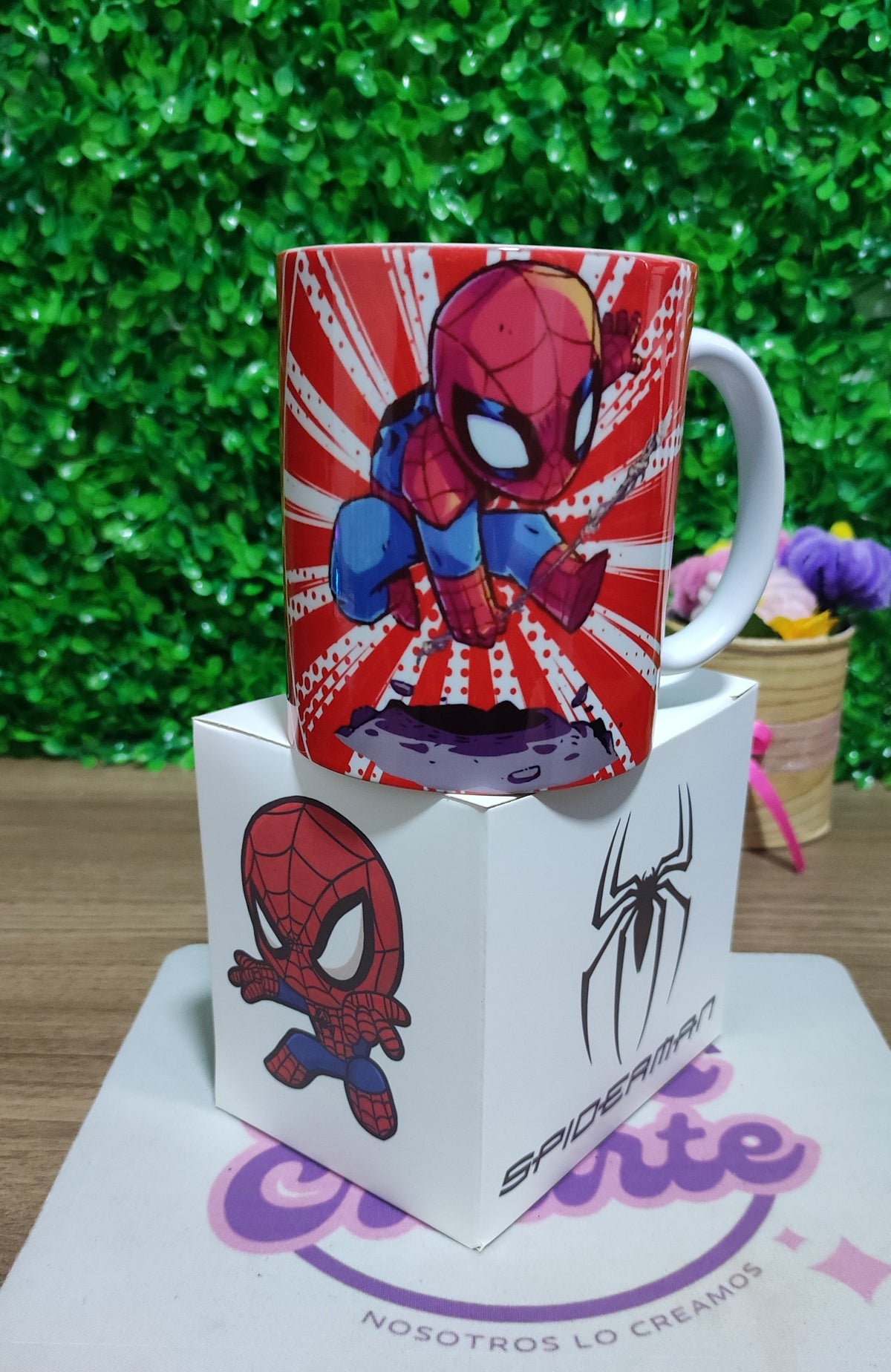 Taza Marvel Spiderman + Caja Temática · Diseño 218