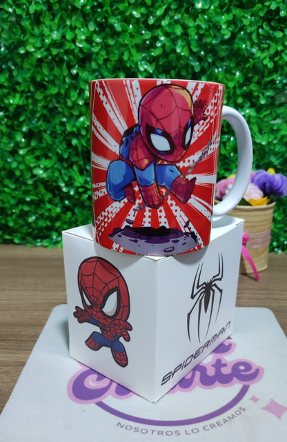Taza Marvel Spiderman + Caja Temática · Diseño 218