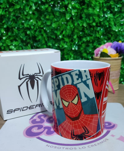 Taza Marvel Spiderman + Caja Temática · Diseño 218