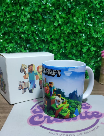Taza Minecraft + Caja Temática · Diseño 330