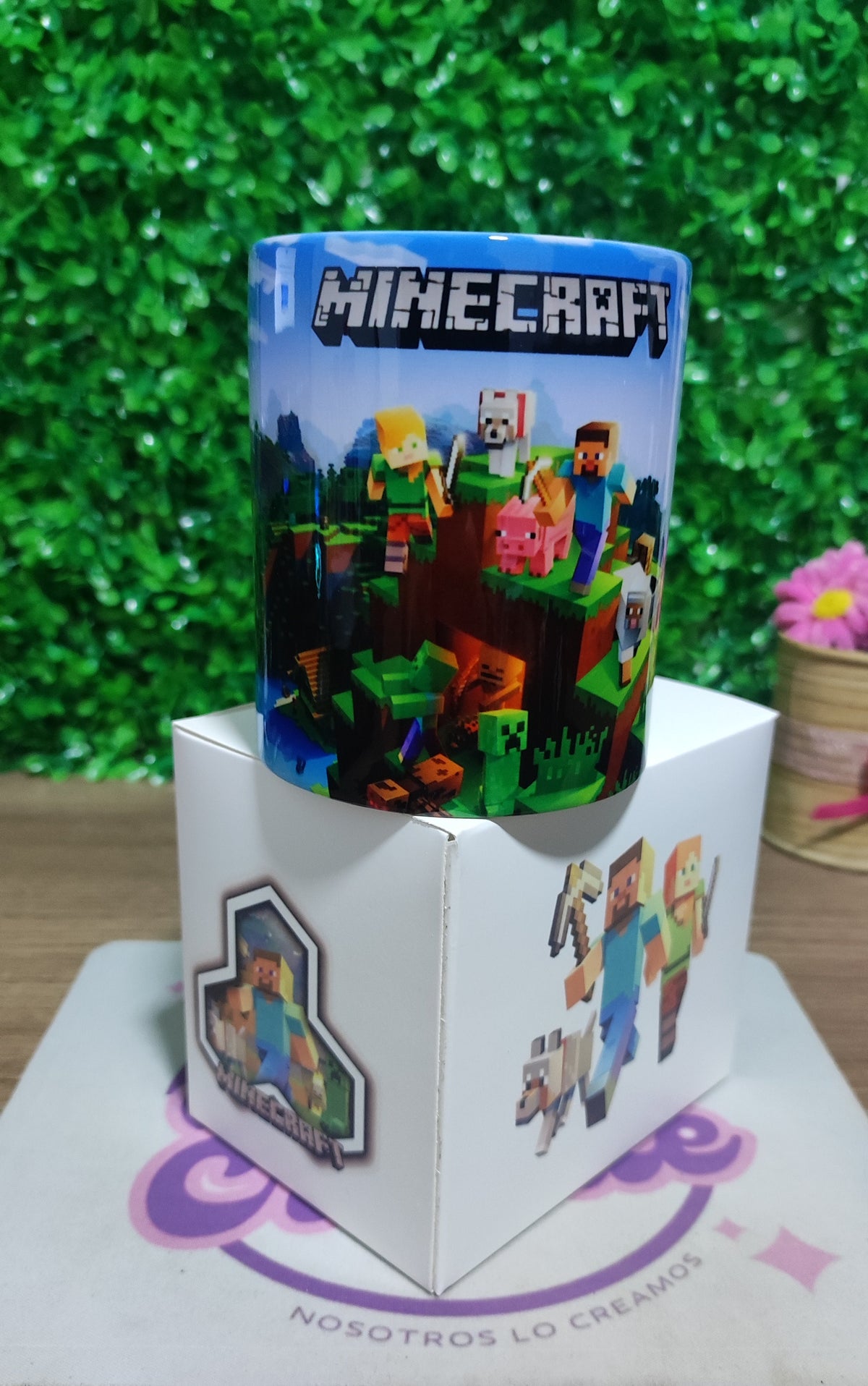 Taza Minecraft + Caja Temática · Diseño 330