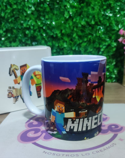 Taza Minecraft + Caja Temática · Diseño 334