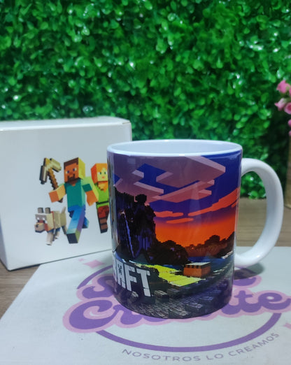 Taza Minecraft + Caja Temática · Diseño 334