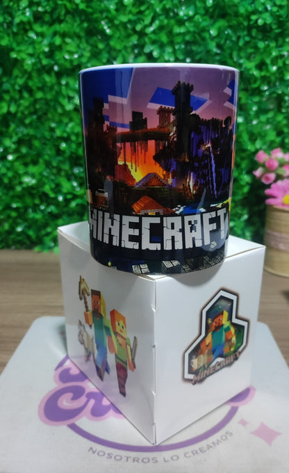 Taza Minecraft + Caja Temática · Diseño 334