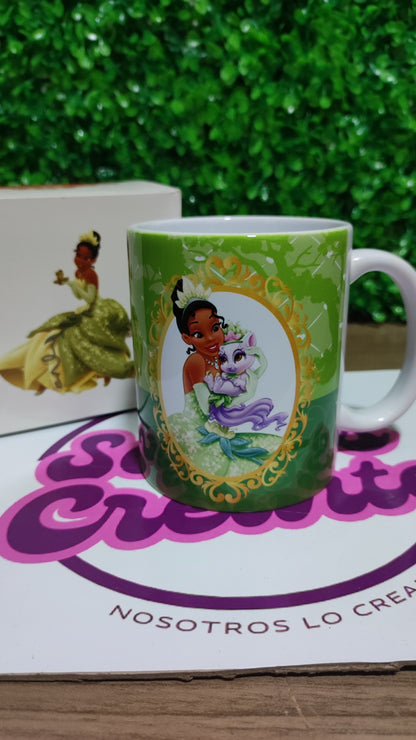 Taza Princesa Disney Tiana + Caja Temática · Diseño 132