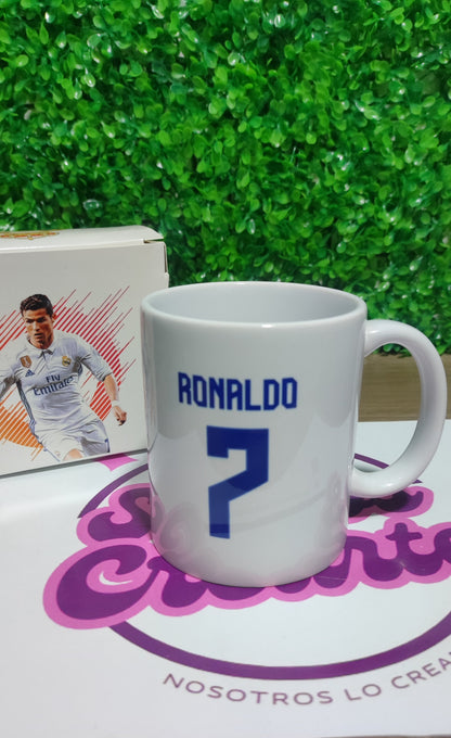 Taza Real Madrid + Caja Temática · Diseño 428