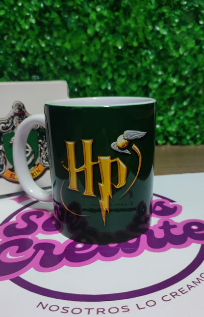 Taza Harry Potter casa Slytherin + Caja Temática · Diseño 384