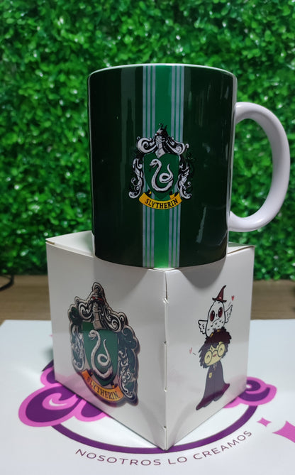 Taza Harry Potter casa Slytherin + Caja Temática · Diseño 384