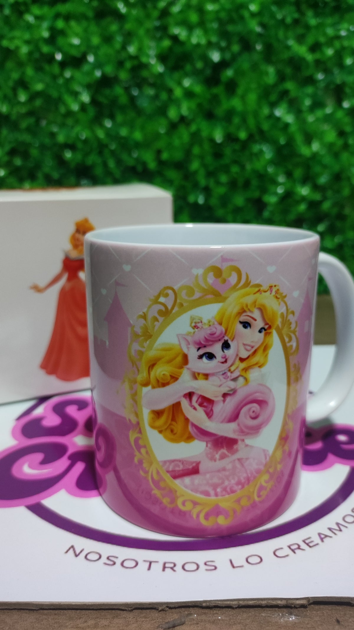 Taza Princesa Disney Aurora + Caja Temática · Diseño 123
