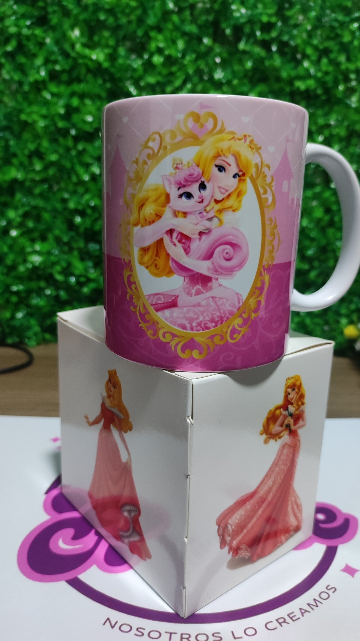 Taza Princesa Disney Aurora + Caja Temática · Diseño 123