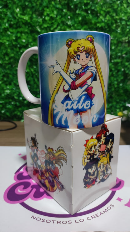 Taza Sailor Moon + Caja Temática · Diseño 206