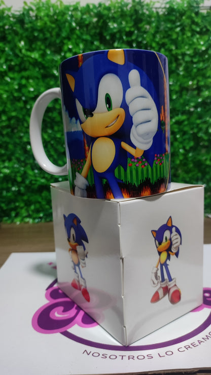 Taza Sonic + Caja Temática · Diseño 138