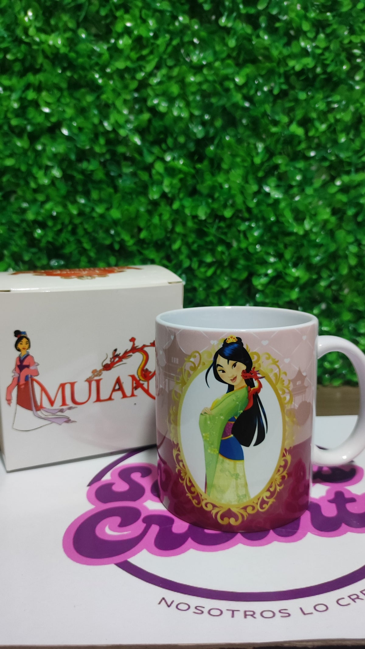 Taza Princesa Disney Mulan + Caja Temática · Diseño 129