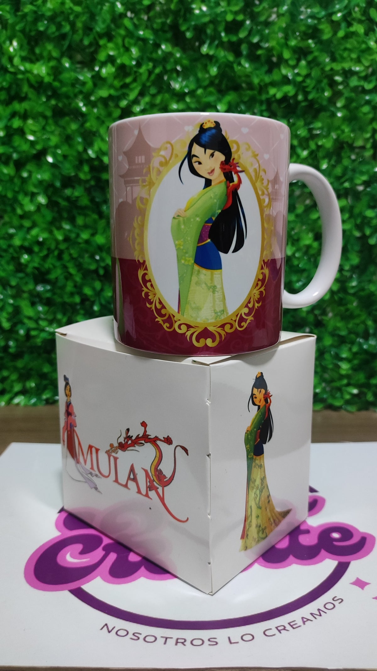 Taza Princesa Disney Mulan + Caja Temática · Diseño 129
