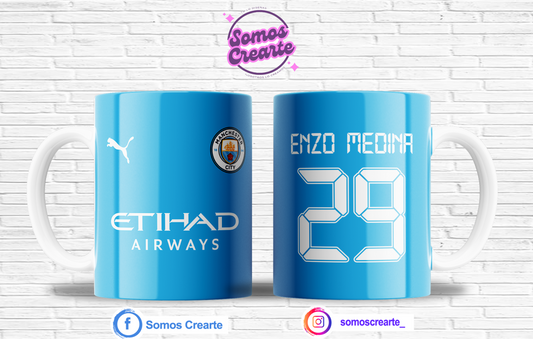 Taza Manchester City + Caja Temática · Diseño 424