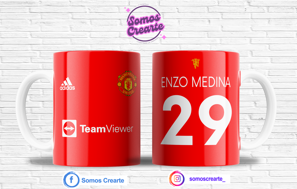Taza Manchester Untd + Caja Temática · Diseño 425
