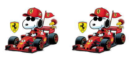 Taza Snoopy F1 Ferrari + Caja Temática · Diseño 067