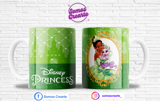 Taza Princesa Disney Tiana + Caja Temática · Diseño 132