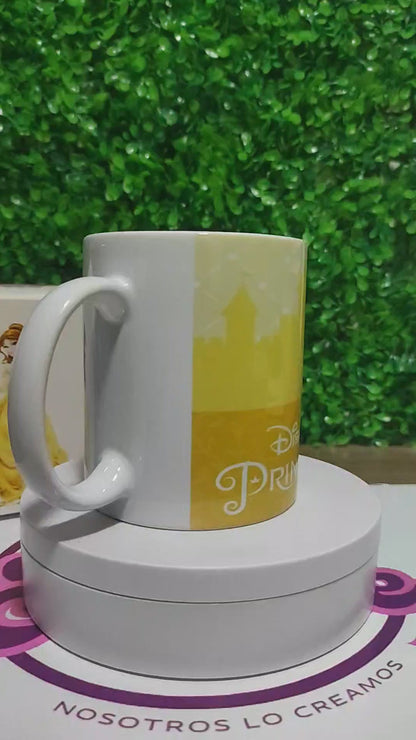 Taza Princesa Disney Bella + Caja Temática · Diseño 124