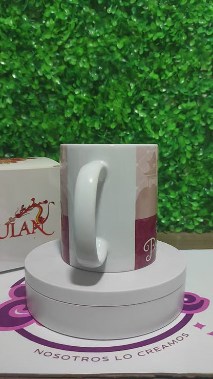 Taza Princesa Disney Mulan + Caja Temática · Diseño 129