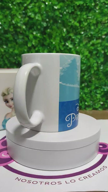 Taza Princesa Disney Elsa + Caja Temática · Diseño 127